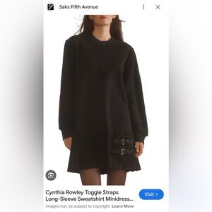 Cynthia Rowley Black Toggle Strap Sweatshirt